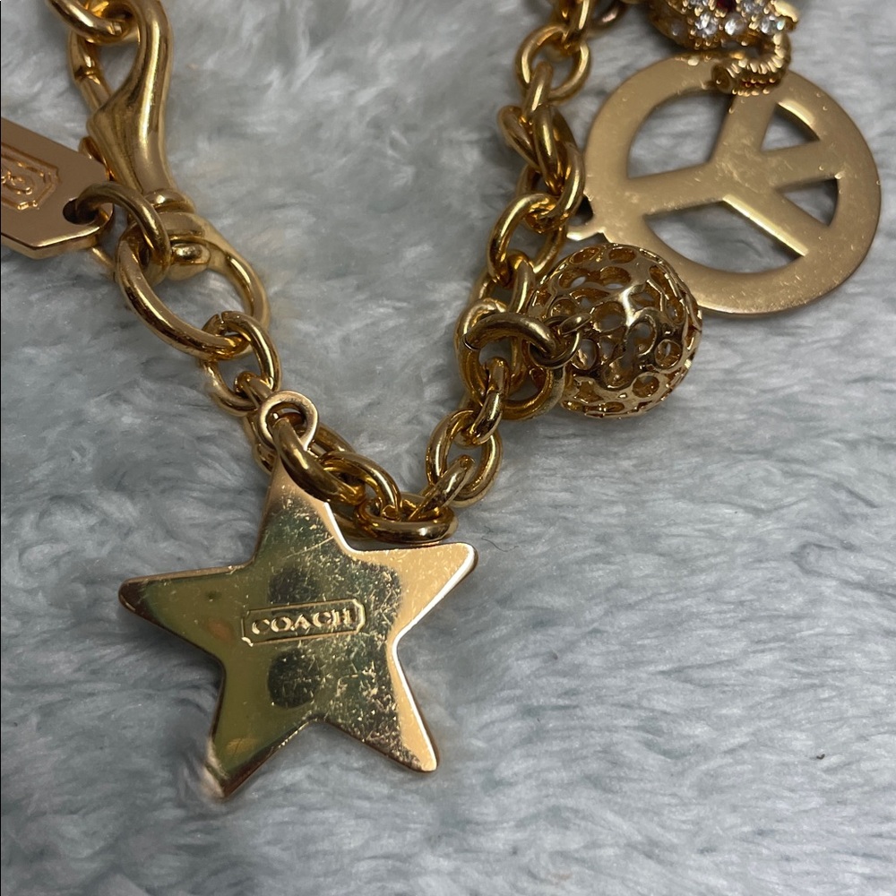 Vintage Coach ‘Peace & Love’ Charm Bracelet - Picture 5 of 13